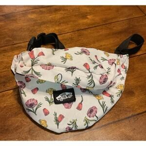 Vans Off The Wall White Floral Fanny Pack Black Belt Waist Bag Adj Crossbody